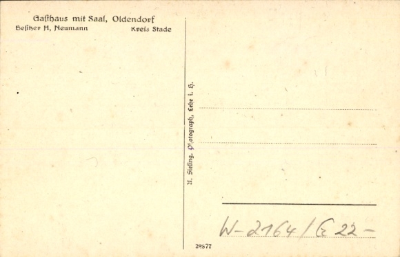 Postcard Oldendorf in the district of Stade, guest house of H. Neumann, chimney