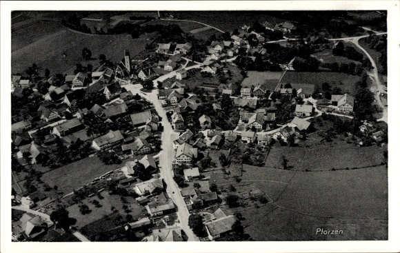 Postcard Pforzen im Allgäu, aerial photograph