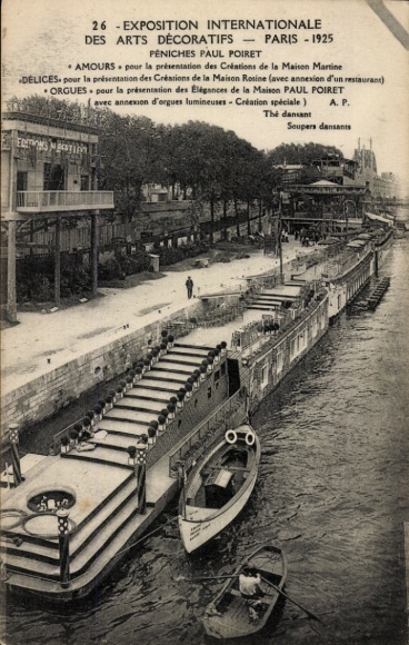 Postcard Paris France, Exposition Internationale des Arts Decoratifs 1925, Peniches Paul Poiret
