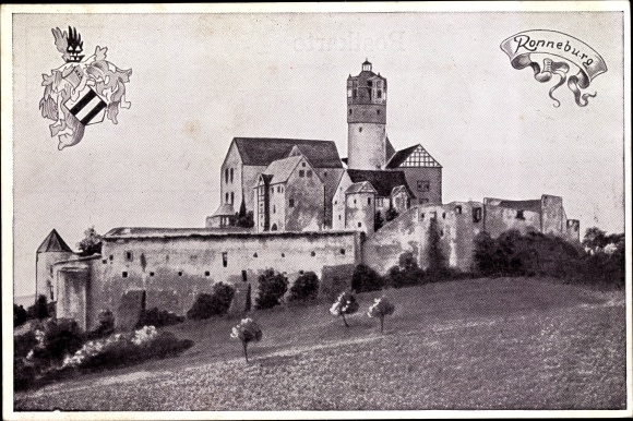 Postcard Ronneburg in Hessen, the castle, coat of arms