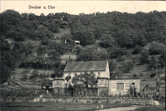 Ak Diesbar Seußlitz Nünchritz aan de Elbe, Gasthaus Traugott Kessler