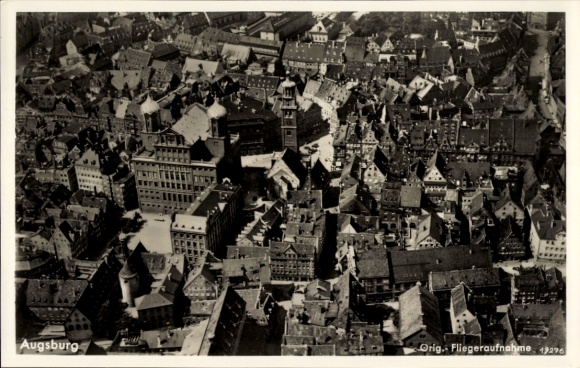 Postcard Augsburg in Swabia, aerial photograph