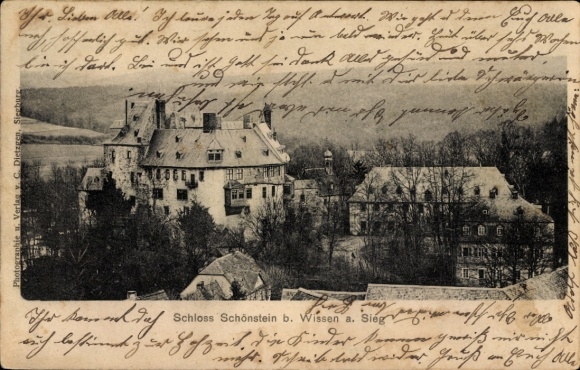 Ak Schönstein Wissen an der Sieg Westerwald, Schloss