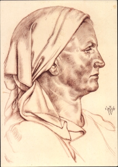 Artist PC Willrich, Wolfgang, forester&#39;s wife from Buchenland, Romania, VDA P 14 No. 21
