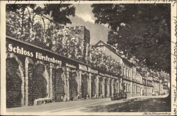 Postcard Bacharach am Rhein, Fürstenberg Castle, Wilh winery. what