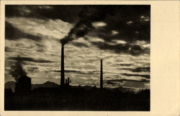 Postcard Penzberg in Upper Bavaria, mine