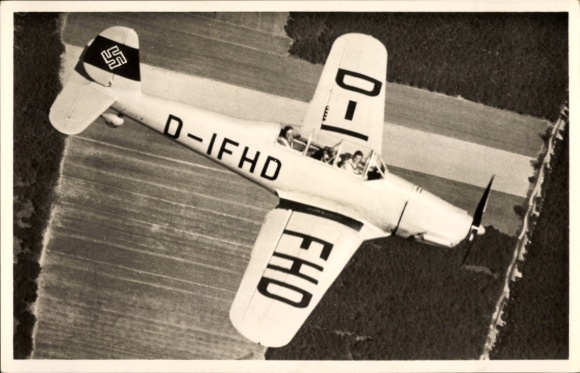 Postcard Arado Ar 96 A, fighter aircraft on a training flight, Luftwaffe, Amag 47