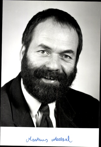 Postcard politician Markus Meckel, Minister for Foreign Affairs of the GDR, portrait, autograph