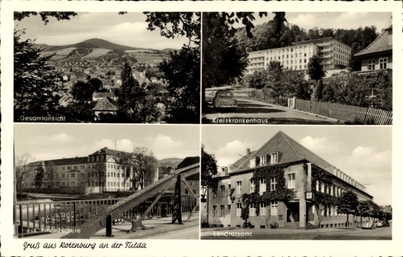 KP Rotenburg ad Fulda, widok ogólny, szpital powiatowy, starostwo powiatowe, szkoła finansowa