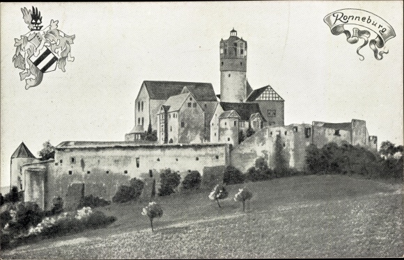 Postcard Ronneburg in Hessen, the castle, coat of arms