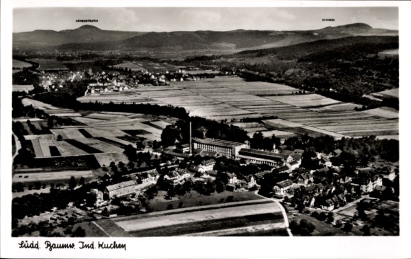 Postcard Kuchen in Württemberg, aerial photograph