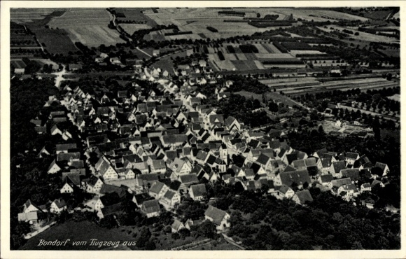 Postcard Bondorf in Württemberg, aerial photograph