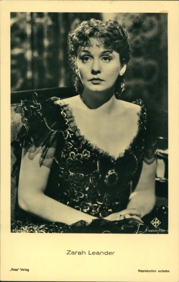 Ak Schauspielerin Zarah Leander, Portrait, Ross Verlag A 2264/1