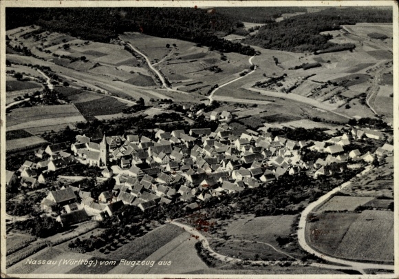 Postcard Nassau Weikersheim in Tauberfranken Württemberg, aerial photograph