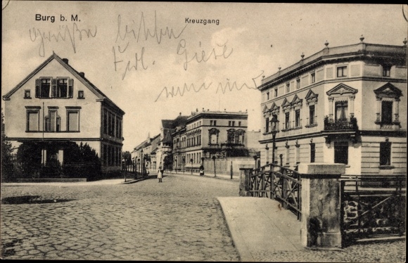 Postcard Burg bei Magdeburg, cloister