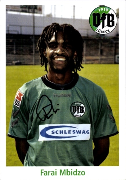 Autograph card footballer Farai Mbidzo, VfB Lübeck, autograph