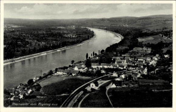 Postcard Rheinweiler Bad Bellingen in Baden, aerial photograph