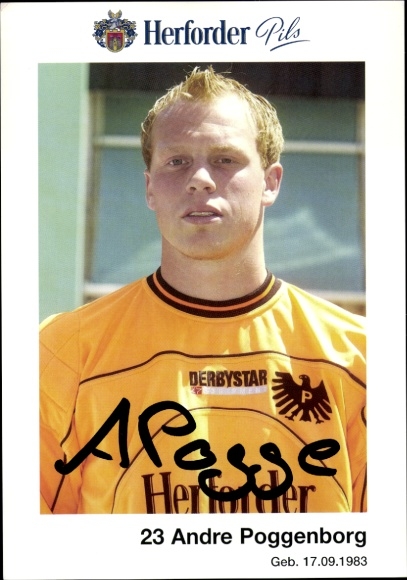 Autogrammkarte Fußballer Andre Poggenborg, Preußen Münster, Autogramm