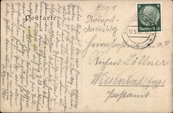 Postcard Dresden Niederpoyritz, front view of Staffelstein, landscape with trees and houses