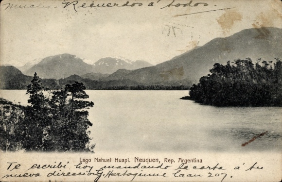 Postcard Neuquén Argentina, Lake Nahuel Huapi