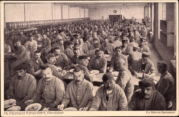 PC Hamburg Wandsbek, Reichardt cocoa factory, men&#39;s dining room, workers