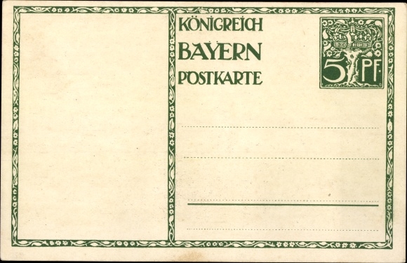 KP artystyczna pocztówka Diez, M., Prince Regent Luitpold of Bavaria 1911, 5 Pfennig