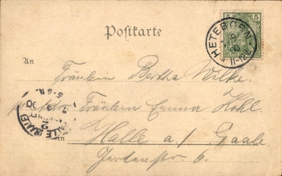 Postcard Heteborn Selke Aue in the Harz, Domburg in the Hakel, guests