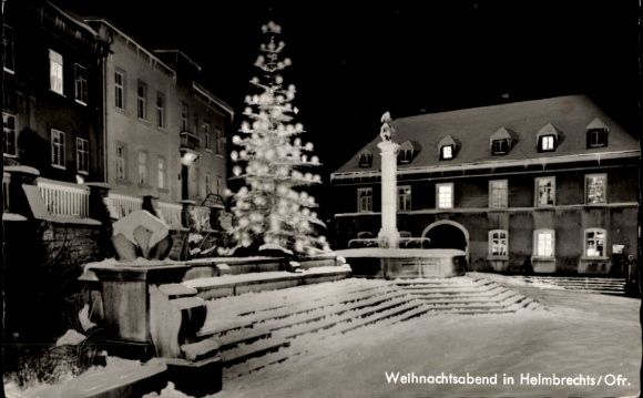 Postcard Helmbrechts in Upper Franconia, Christmas Eve