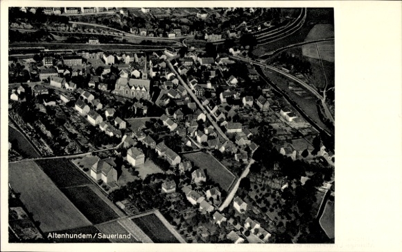 Postcard Altenhundem Lennestadt in the Sauerland, aerial photograph