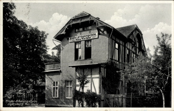 Ak Ehrenberg Altenburg in Thüringen, Kinder-Erholungsheim, Haus Wartefal, schöner Wald, architekt