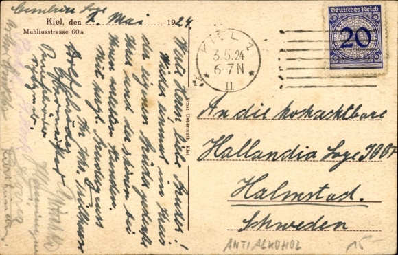 Postcard Lübeck in Schleswig Holstein, IOOF Cimbria-Lodge No. 12 of Schleswig Holstein, Muhliusstr. 60