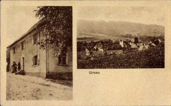 Postcard Urnau Deggenhausertal in the Lake Constance hinterland, view of a house, panorama of the village