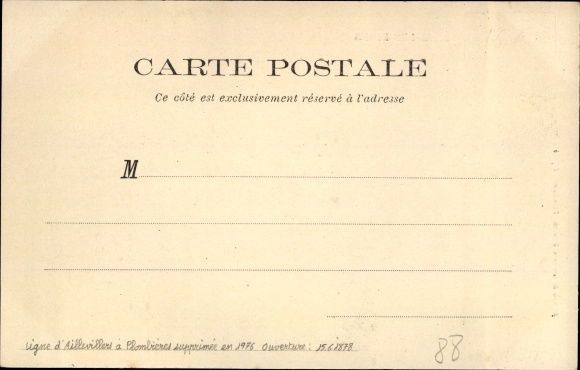 Postcard Plombières les Bains Lothringen Vosges, The Train Station