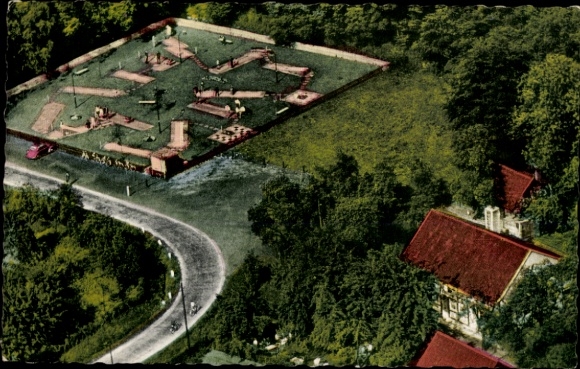 Postcard Gladbeck in Westphalia, mini golf, Waldschänke, Ellinghorster Straße