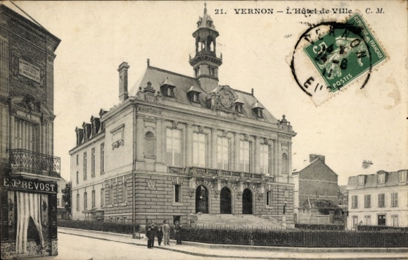 Ak Vernon Eure, L'Hôtel de Ville,  Architektur, E Prevost