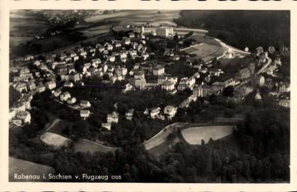 Postcard Oelsa Rabenau in the Ore Mountains Saxony, aerial photograph