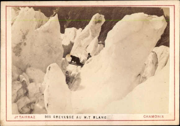 Visiting Card Chamonix Haute Savoie, Mont Blanc, Crevasse