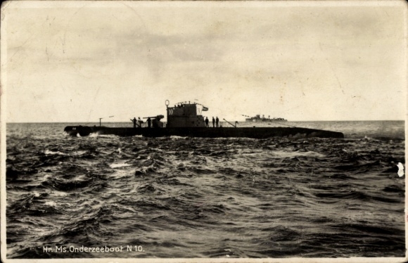 Postcard Dutch submarine N10