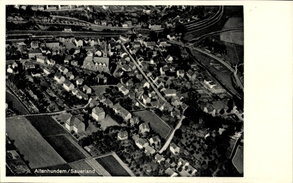Postcard Altenhundem Lennestadt in the Sauerland, aerial photograph