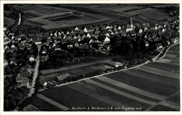 Postcard Nordheim am Neckar, aerial photograph