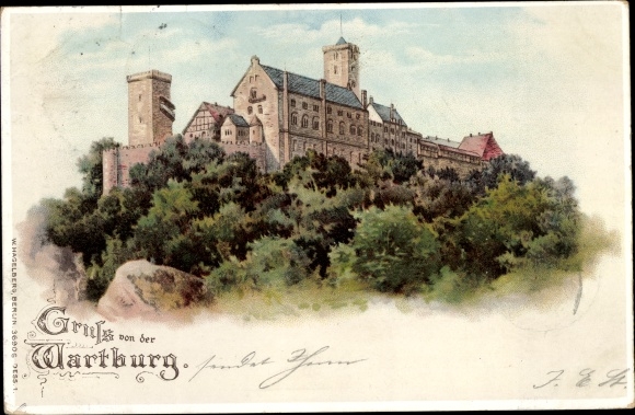 Chromo-Litho Lutherstadt Eisenach in Thuringia, Wartburg