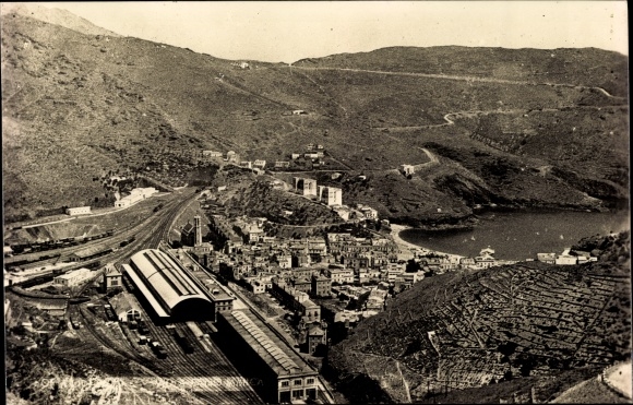 Postcard Portbou Port Bou Katalonien, Panoramic view