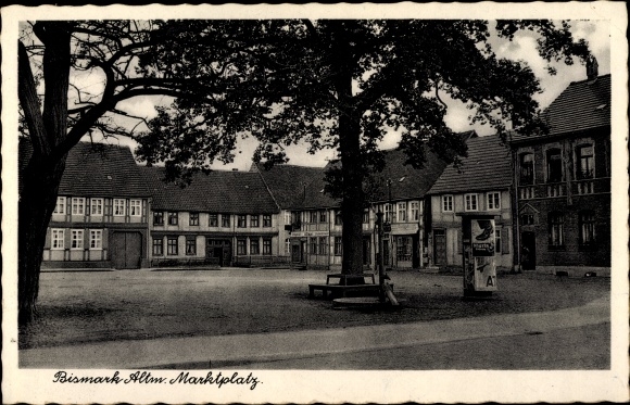 Postcard Bismark in the Altmark, market square
