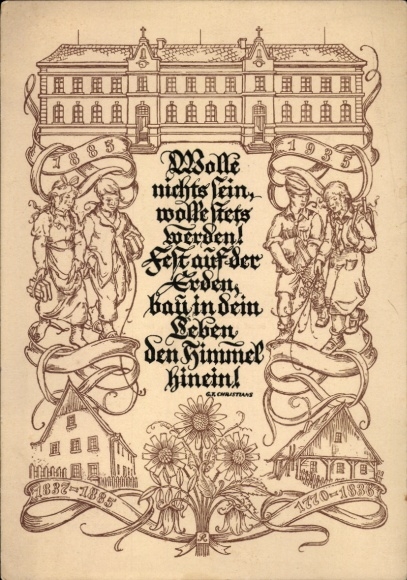 Postcard Rempesgrün Auerbach im Vogtland, 50th school anniversary