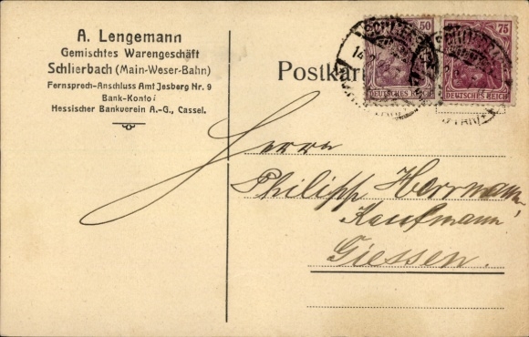 KP Schlierbach na linii kolejowej Main-Wezera Neuental Hessen, sklep wielobranżowy A. Lengemann