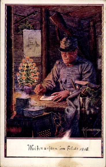 Artist Postcard Kuderna, Congratulations Christmas, KuK Soldier, Emperor Franz Joseph I, I World War
