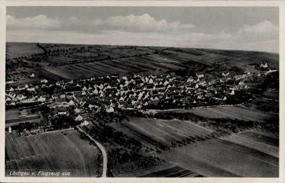 Postcard Löchgau in Württemberg, aerial photograph