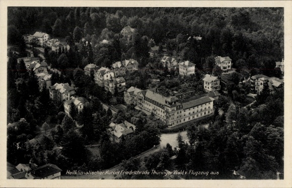 Postcard Friedrichroda in the Thuringian Forest, aerial photograph