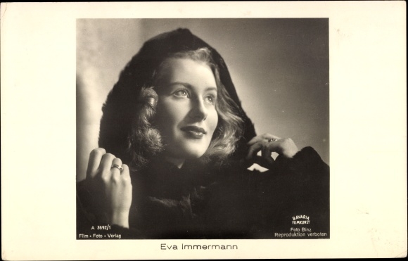 Ak Schauspielerin Eva Immermann, Portrait