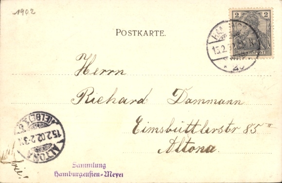 Postcard Hamburg Hohenfelde, Beim Lübschen Baum, Tram